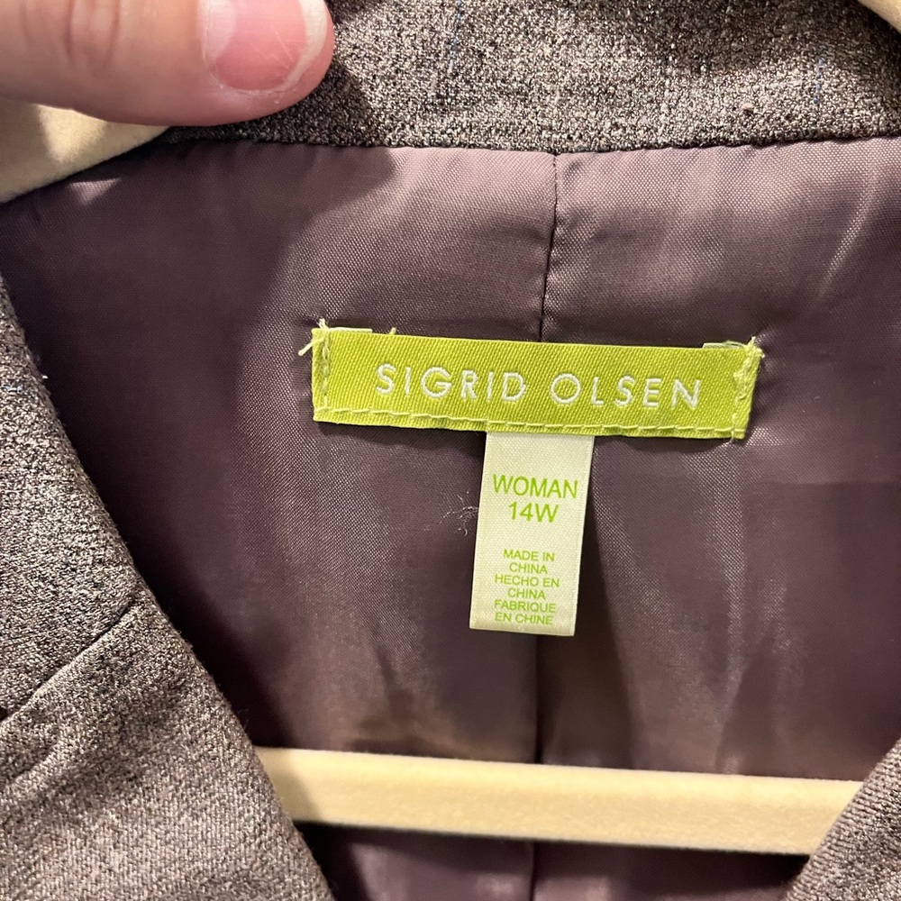 Sigrid Oleson brown metallic thread blazer women’s‎ size 14W dark academia - Picture 6 of 10